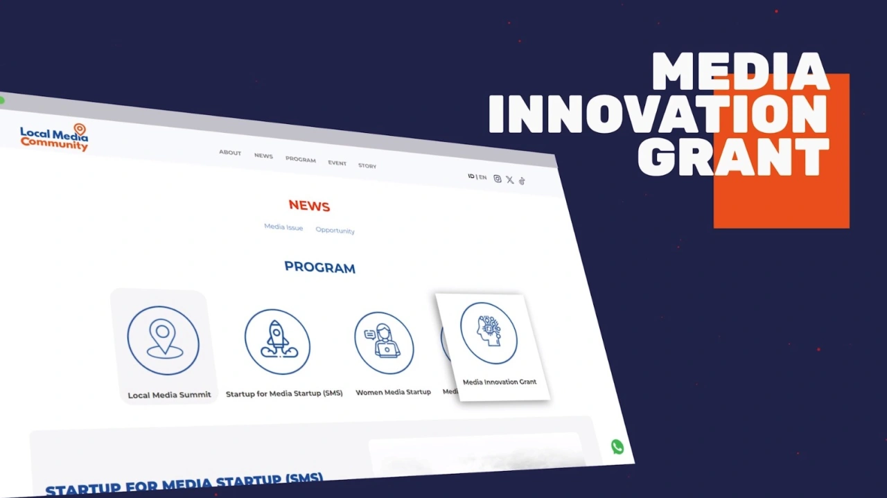 Media Innovation Grant, salah satu program yang dihadirkan Suara.com bersama International Media Support (IMS) dan saat ini mendapat dukungan dari European Union (EU), yang bisa dipantau dan diakses dari website LocalMediaCommunity.com.